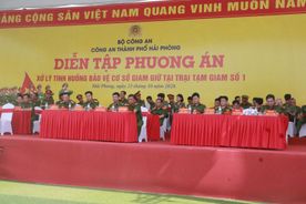 Trại Tạm giam số 1 - Công an TP Hải Phòng diễn tập phương án bảo vệ cơ sở giam giữ năm 2026