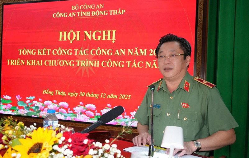 Giám đốc Công an tỉnh đã phát động trong toàn lực lượng phong trào thi đua Vì an ninh Tổ quốc năm 2026 và thực hiện phương châm hành động Trách nhiệm – Kỷ cương – Đột phá – Hiệu quả. Ảnh Trọng Tín.jpg