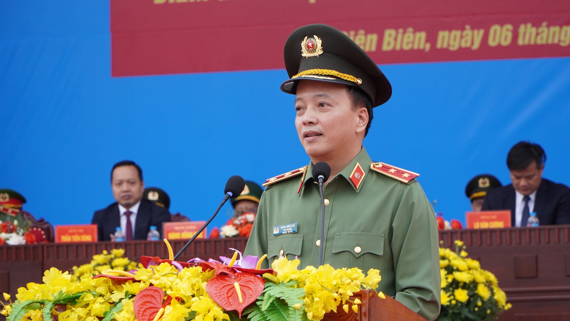 Trung tướng Đặng Hồng Đức, Thứ trưởng Bộ Công an phát biểu tại Lễ giao nhận quân.JPG