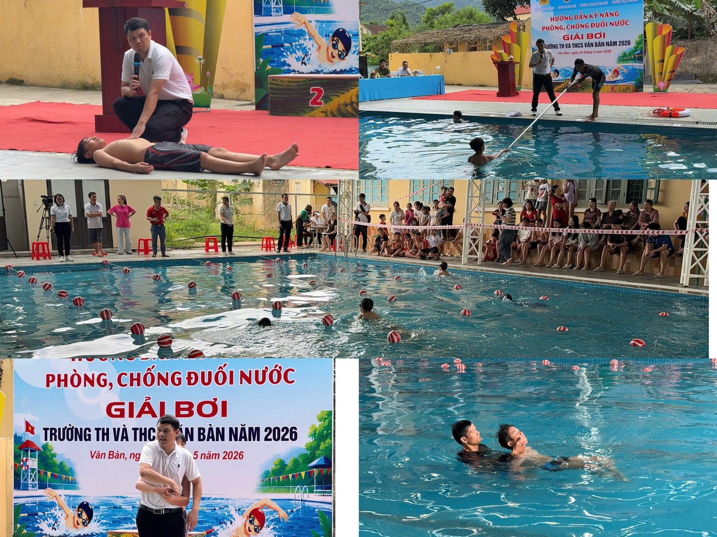 Nhiều giải bơi, kết hợp tuyên truyền thực hành phòng chống đuối nước bằng các tình huống thực tế hiệu quả giúp các em học sinh và phụ huynh dễ hiểu.jpg