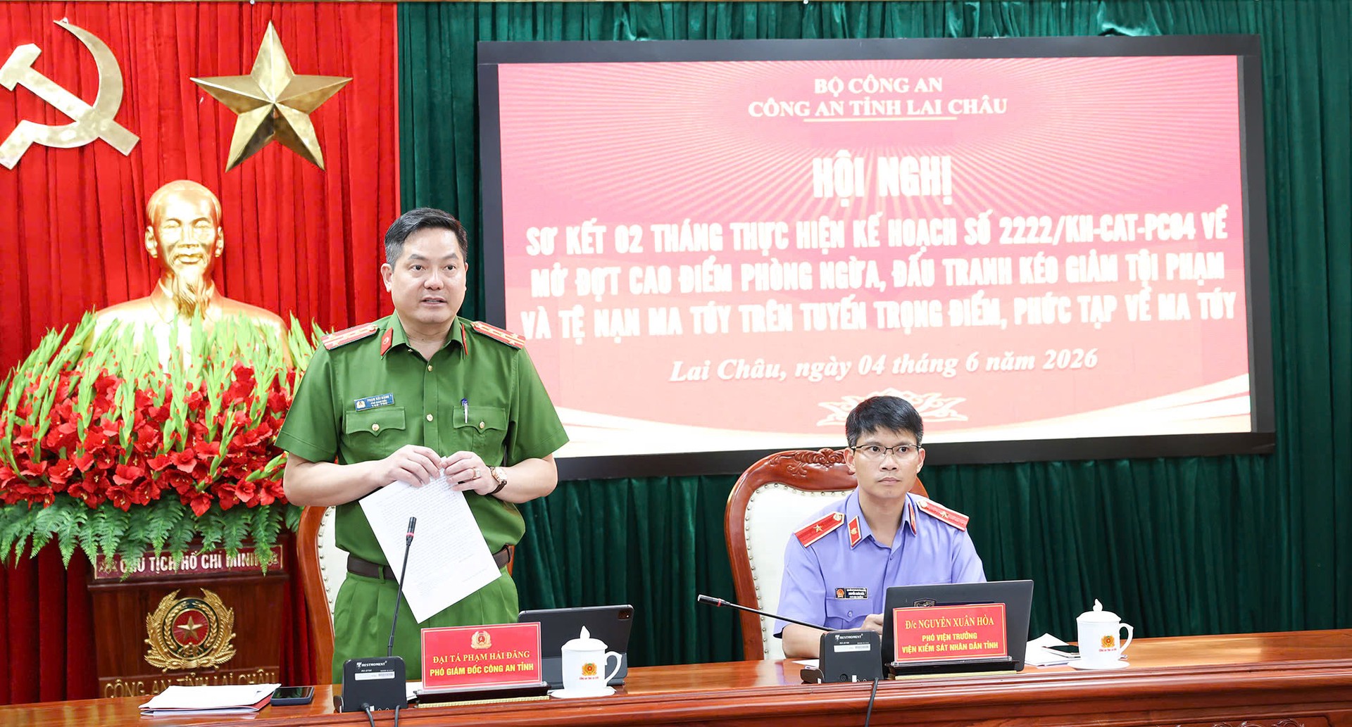 - Đại tá Phạm Hải Đăng – Phó Giám đốc Công an Tỉnh phát biểu kết luận tại Hội nghị.jpg