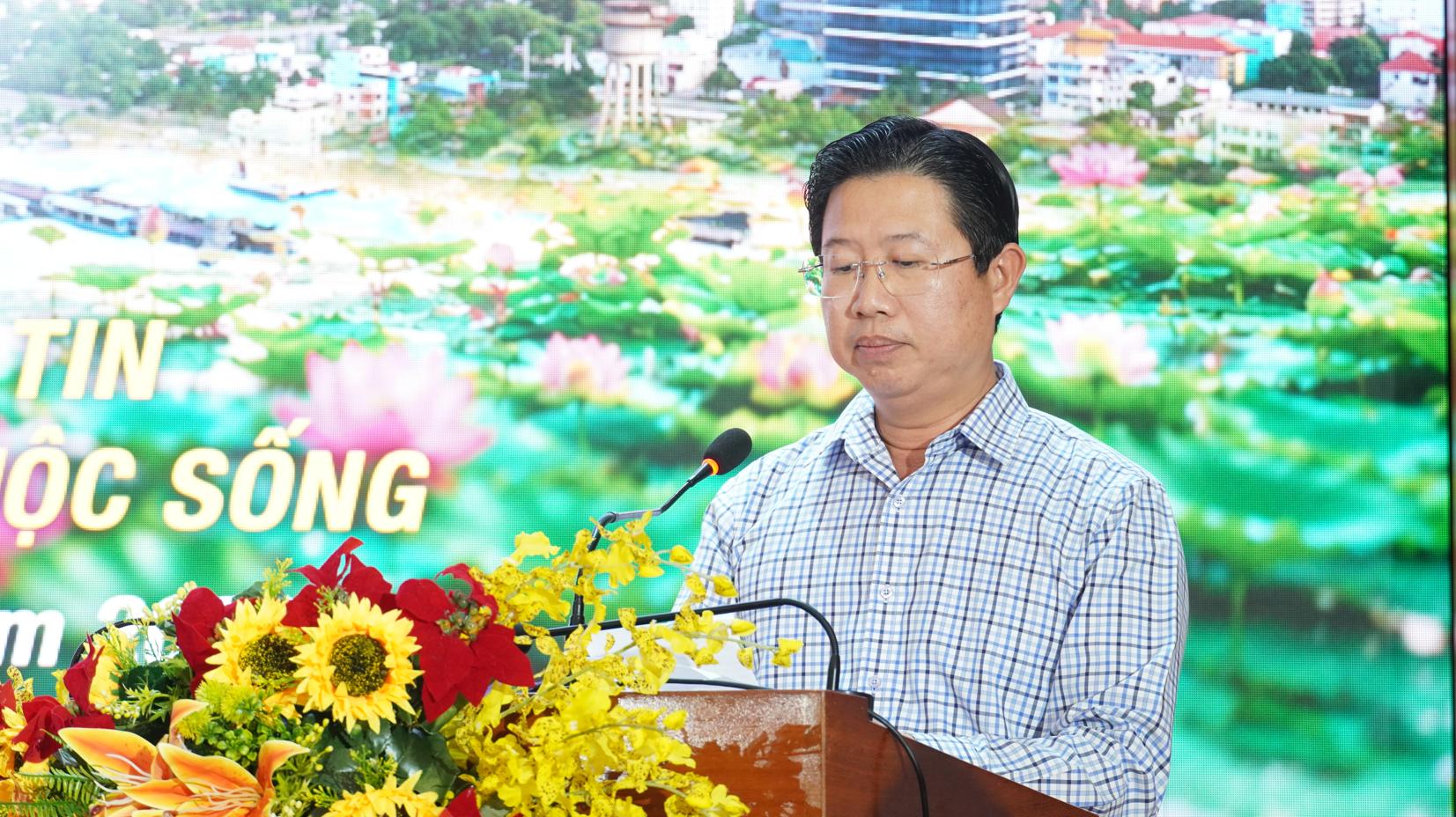 Ông Huỳnh Minh Tuấn - Tỉnh ủy viên, Phó Chủ tịch UBND tỉnh Đồng Tháp, Trưởng Ban Chỉ đạo Hội thi phát biểu khai mạc.jpeg