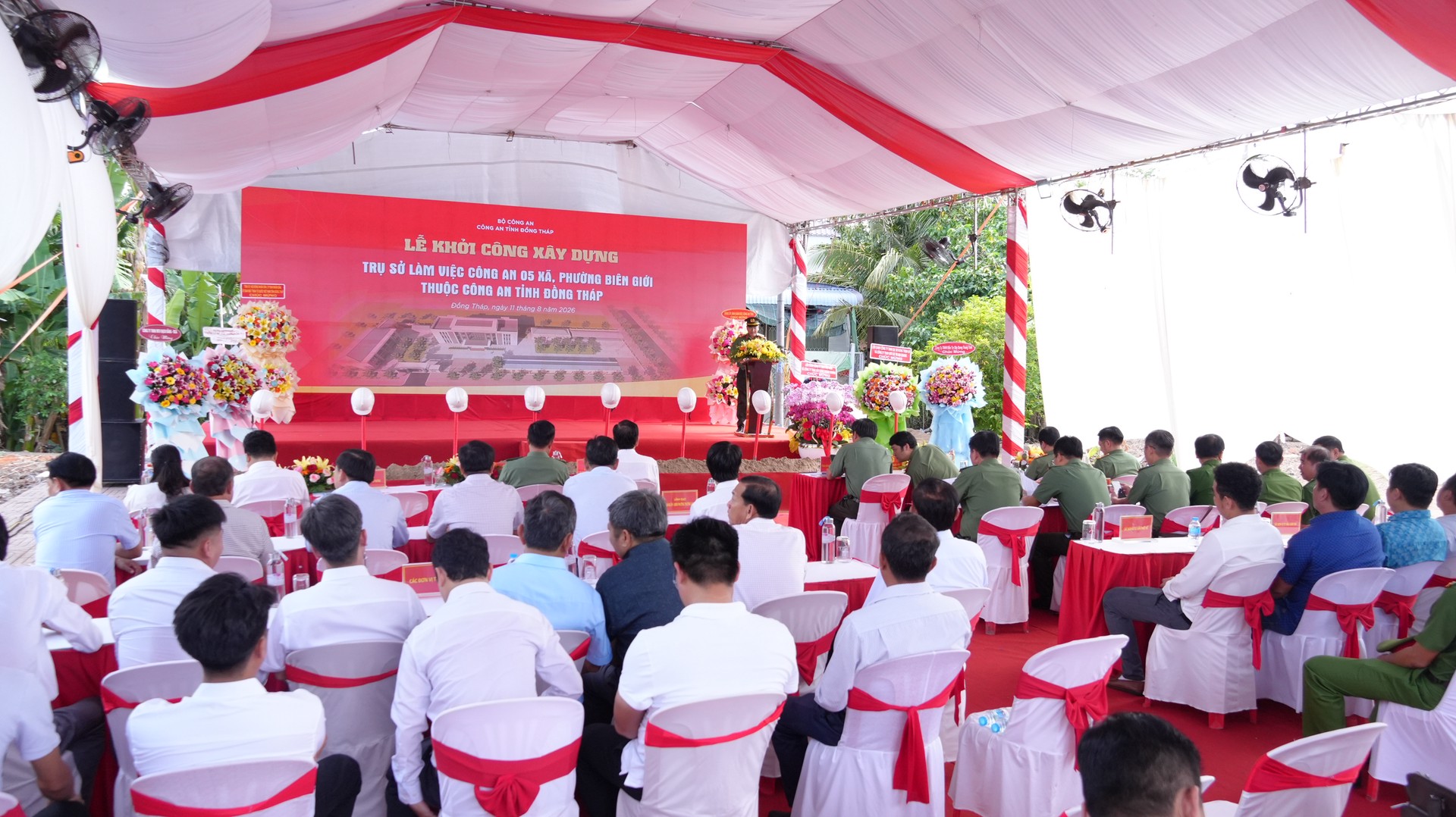 Lễ khởi công xây dựng Trụ sở làm việc Công an 5 xã, phường biên giới trên địa bàn tỉnh. Ảnh Trọng Tín.JPG