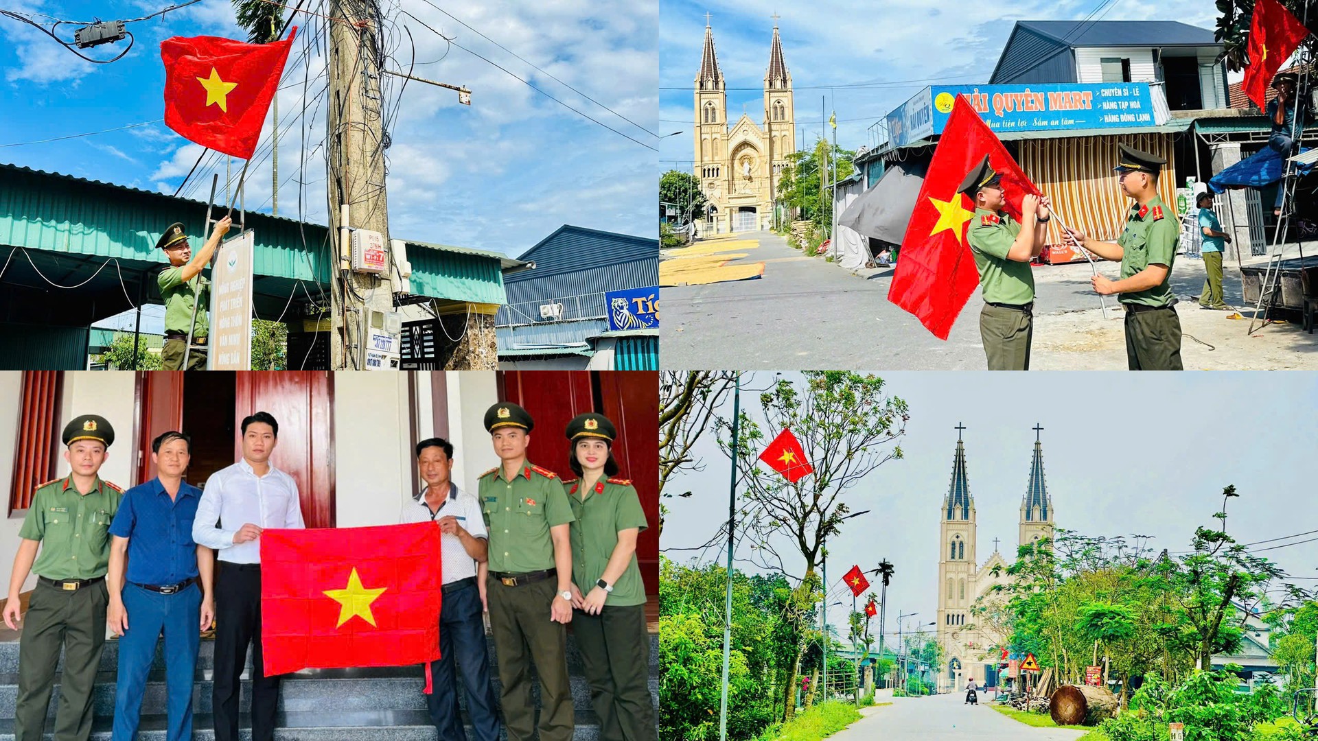 CBCS Công an Hà Tĩnh trao tặng cờ Tổ quốc, vận động các cơ sở tôn giáo và Nhân dân cùng treo cờ, hướng dẫn về Quốc khánh 29..jpg
