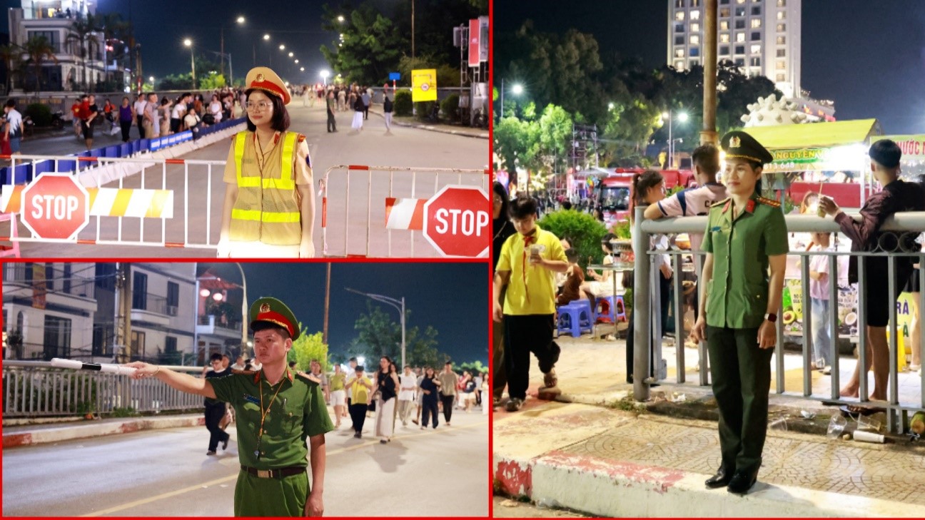 Ảnh 8. Lực lượng đảm bảo an ninh trật tự tại các thời điểm và điều tiết phương tiện tiện lợi tại khu vực Đông Kinh.jpg