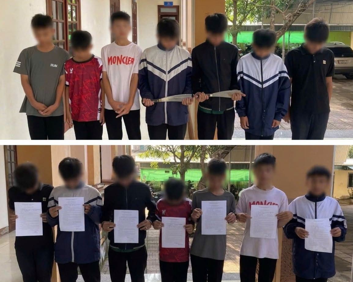 Ảnh 1 - Công an xã Cẩm Hưng đã triệu tập 2 nhóm học sinh liên quan để làm việc.jpg