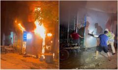 Cảnh sát giao thông Nghệ An kịp thời phá cửa, cứu 11 người trong vụ cháy nhà lúc rạng sáng