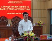 Đoàn kiểm tra, giám sát số 19 của Bộ Chính trị làm việc với Ban Thường vụ Đảng ủy Công an tỉnh Tây Ninh