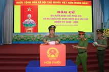 Cán bộ, chiến sĩ Công an tỉnh Cà Mau nô nức tham gia bỏ phiếu bầu đại biểu Quốc hội khóa XVI và đại biểu Hội đồng nhân dân các cấp