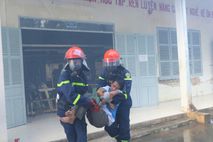 Thực tập phương án chữa cháy tại Cơ sở cai nghiện ma túy số 1, TP Cần Thơ