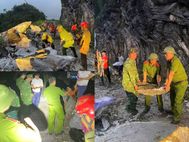Tuyên Quang: Công an xã Cán Tỷ huy động lực lượng thông tuyến đường liên xã bị ách tắc do đá lăn