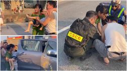 Cán bộ, chiến sĩ Cảnh sát cơ động kịp thời cứu cháu bé bị tai nạn giao thông