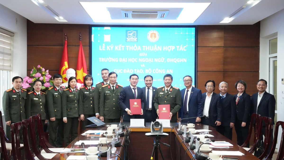 Cục Đào tạo, Bộ Công an ký kết thỏa thuận hợp tác với Trường Đại học Ngoại ngữ, Đại học quốc gia Hà Nội