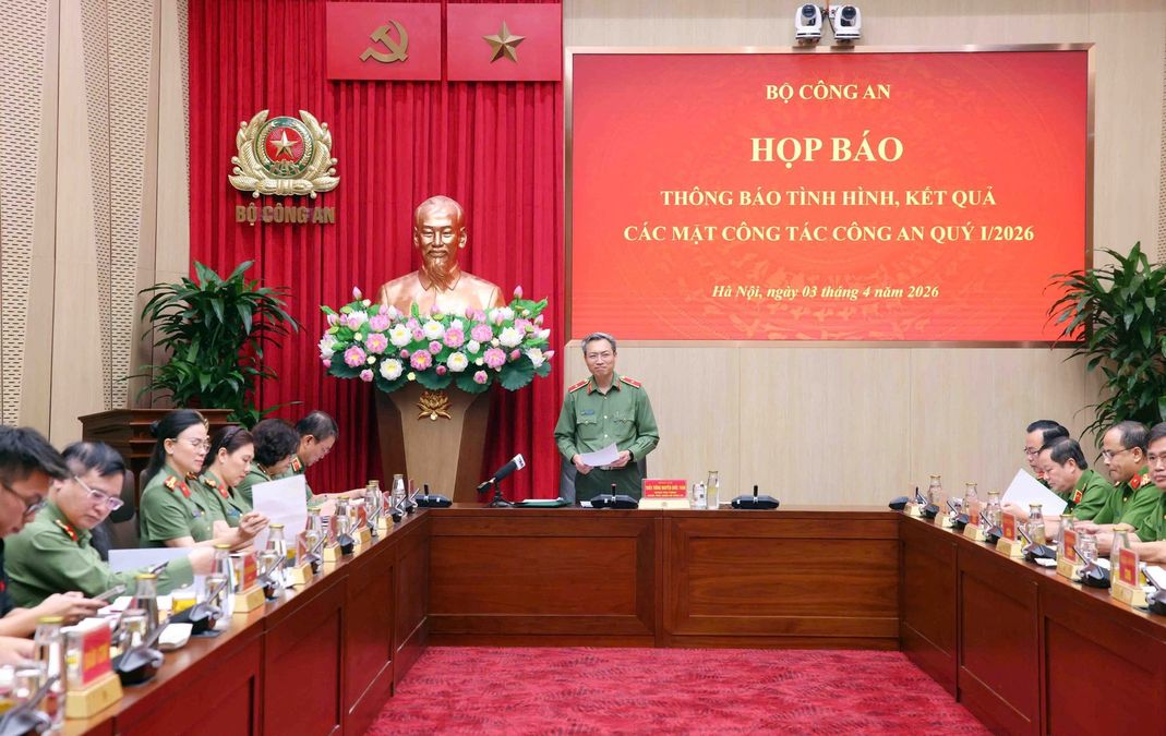Họp báo thông báo tình hình, kết quả công tác công an Quý I năm 2026