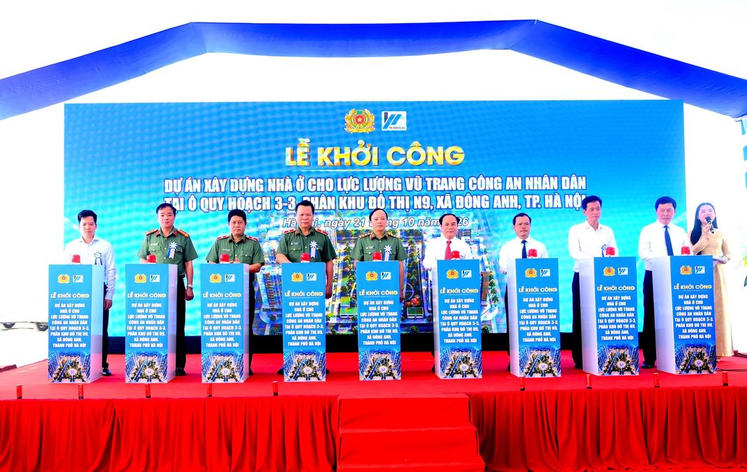 Khởi công Dự án xây dựng nhà ở cho lực lượng vũ trang Công an nhân dân tại xã Đông Anh, thành phố Hà Nội