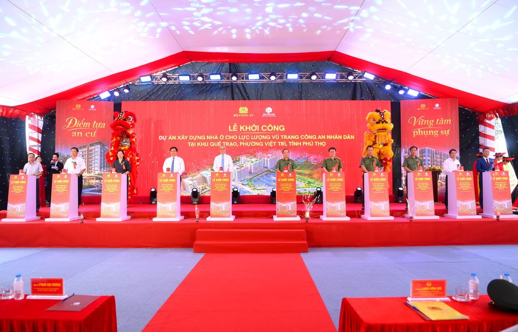 Khởi công Dự án xây dựng nhà ở cho lực lượng vũ trang Công an nhân dân tại phường Việt Trì, tỉnh Phú Thọ