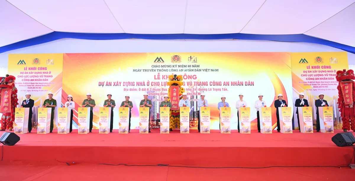 Bộ Công an khởi công dự án xây dựng nhà ở cho cán bộ, chiến sĩ tại phường Dương Nội