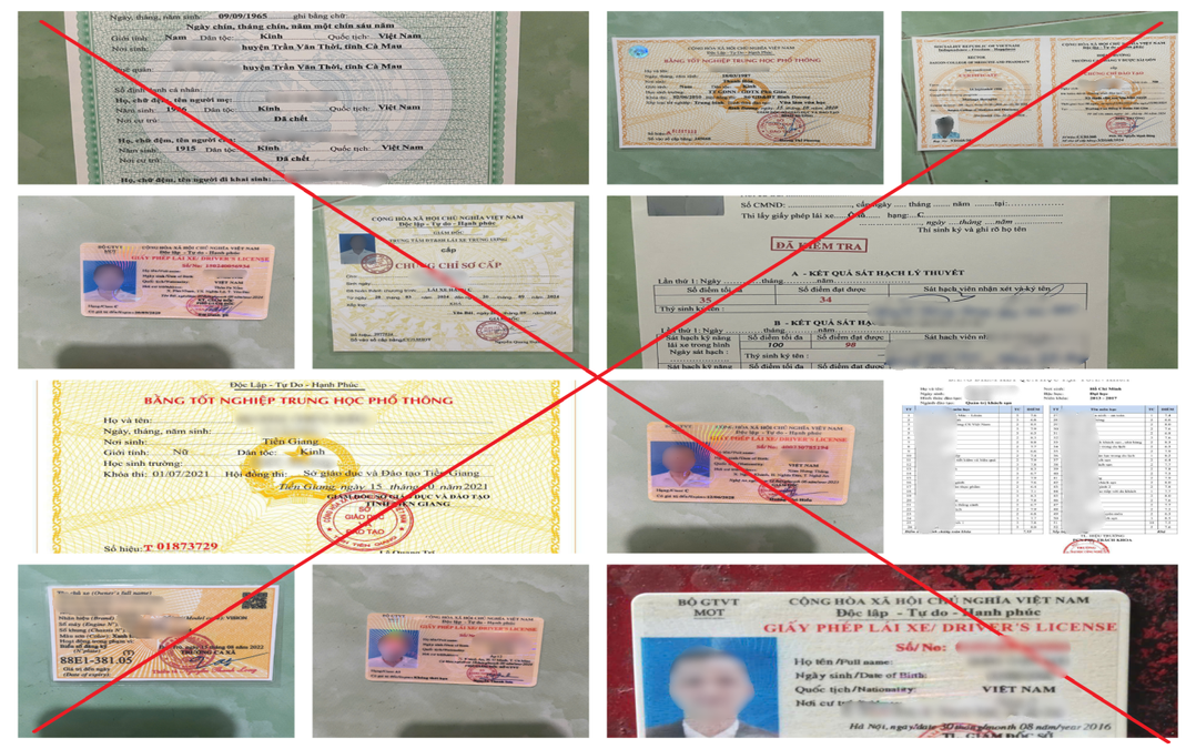Điều tra, xử lý 5 đối tượng liên quan đến đường dây sản xuất, mua bán giấy tờ giả.