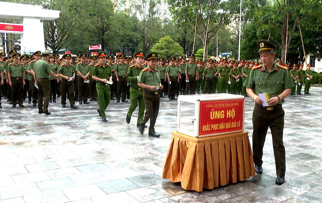 Công an Thanh Hóa phát động ủng hộ Nhân dân và gia đình cán bộ, chiến sĩ bị thiệt hại do thiên tai, bão lũ