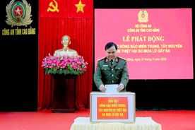 Công an tỉnh Cao Bằng phát động ủng hộ đồng bào miền Trung, Tây Nguyên khắc phục hậu quả mưa lũ