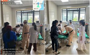 Cảnh sát giao thông kịp thời hỗ trợ đưa cháu bé sốt cao, co giật đi cấp cứu