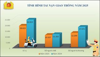 Tình hình tai nạn giao thông, cháy, nổ và xử lý hành chính về trật tự, an toàn giao thông năm 2025