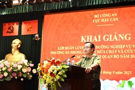 Khai giảng Lớp huấn luyện, bồi dưỡng nghiệp vụ, thực tập phương án về PCCC tại các trụ sở cơ quan Bộ 