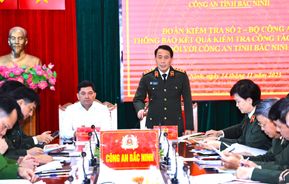 Đoàn kiểm tra số 2 của Bộ Công an kiểm tra các mặt công tác công an năm 2025 đối với Công an tỉnh Bắc Ninh