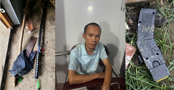Đối tượng Đặng Văn Bắc cùng vật chứng thu giữ được.png
