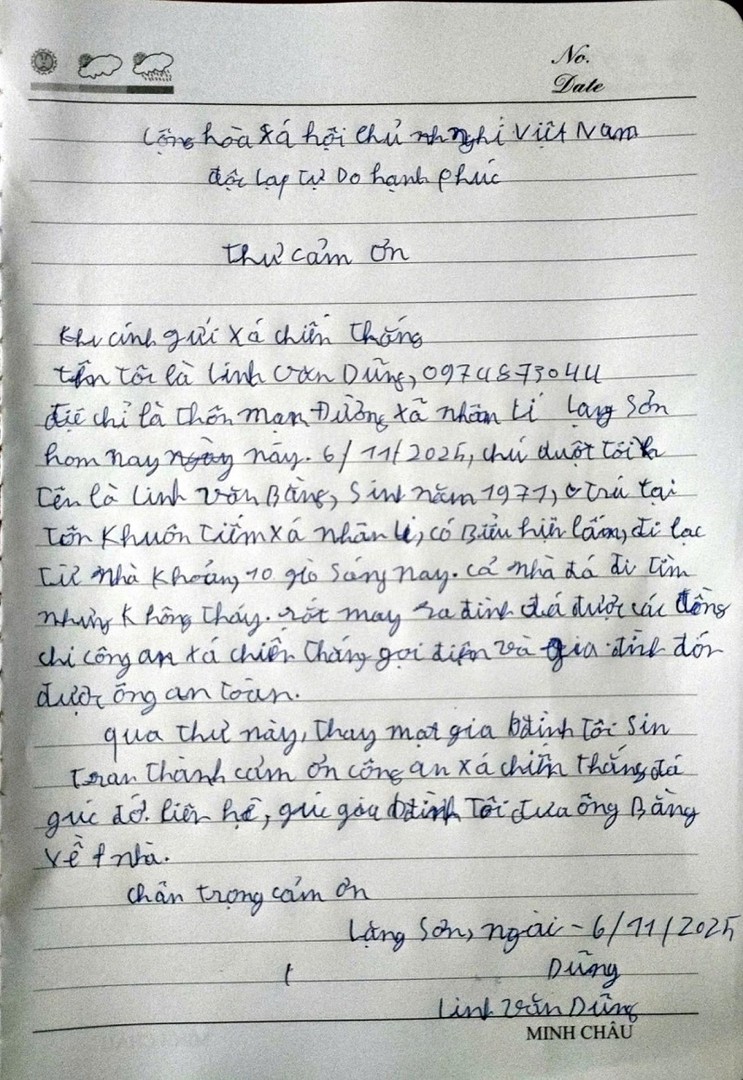 Ảnh 2_Gia đình ông Linh Văn Bằng viết thư cảm ơn.jpg