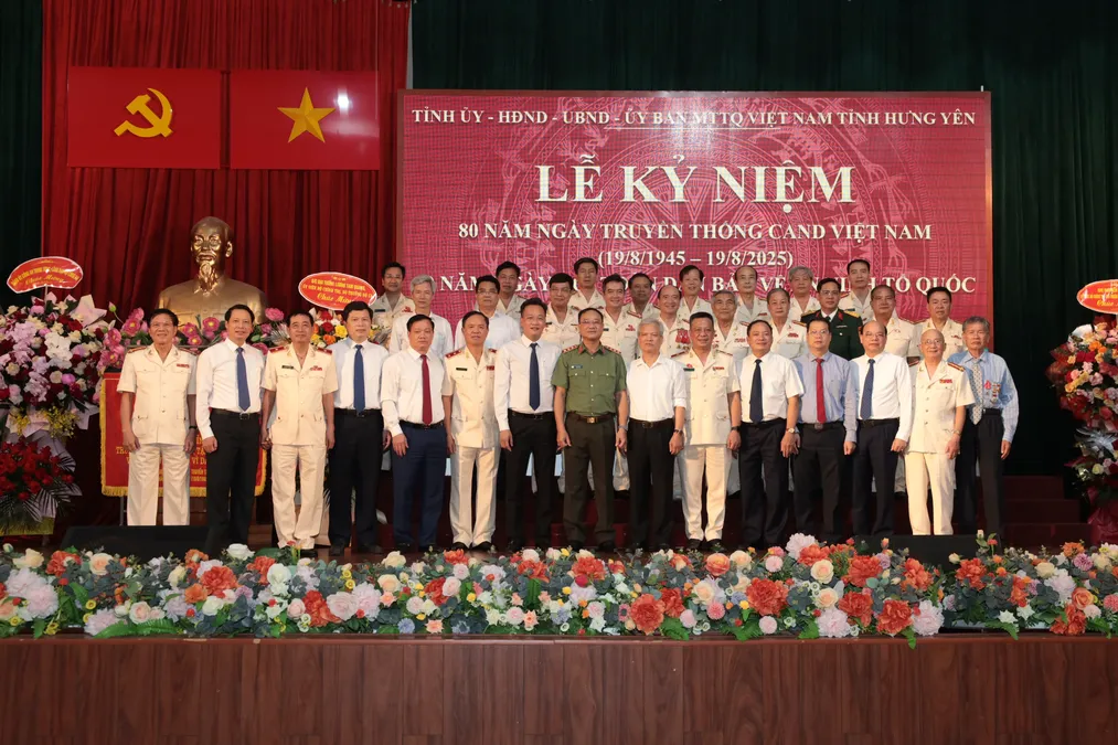 Tỉnh Hưng Yên tổ chức kỷ niệm 80 năm Ngày truyền thống lực lượng Công an nhân dân, 20 năm Ngày hội toàn dân bảo vệ An ninh Tổ quốc