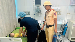 Hưng Yên: Đội Cảnh sát giao thông đường bộ số 3 kịp thời đưa cháu bé bị co giật đến bệnh viện cấp cứu