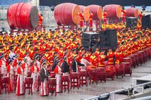 2.500 học viên Học viện Cảnh sát nhân dân tổng hợp luyện màn Trống hội chào mừng Đại hội Đảng