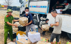 Quảng Trị: Hỗ trợ tài xế thu gom hàng hóa sau vụ tai nạn giao thông