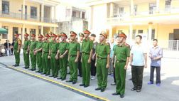 Cơ sở lưu trú Công an thành phố Quảng Ninh thực tập phương án bảo đảm an ninh, an toàn
