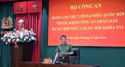 Bộ trưởng Lương Tam Quang làm việc với đại biểu Quốc hội thuộc khối Công an nhân dân dự Kỳ họp thứ 2, Quốc hội khóa XVI