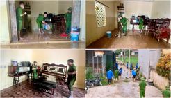 Thanh Hóa: Công an phường Hàm Rồng hỗ trợ Nhân dân khắc phục hậu quả bão số 5