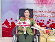 Cán bộ, chiến sĩ Công an tỉnh Cao Bằng kịp thời hiến máu cứu người