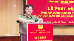 Công an thành phố Huế phát động ủng hộ đồng bào bị thiệt hại do bão số 10 gây ra