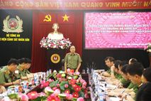 Thứ trưởng Đặng Hồng Đức làm việc tại Học viện Cảnh sát nhân dân 