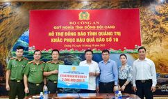 Bộ Công an hỗ trợ kinh phí giúp Nhân dân tỉnh Quảng Trị khắc phục hậu quả do bão số 10 gây ra